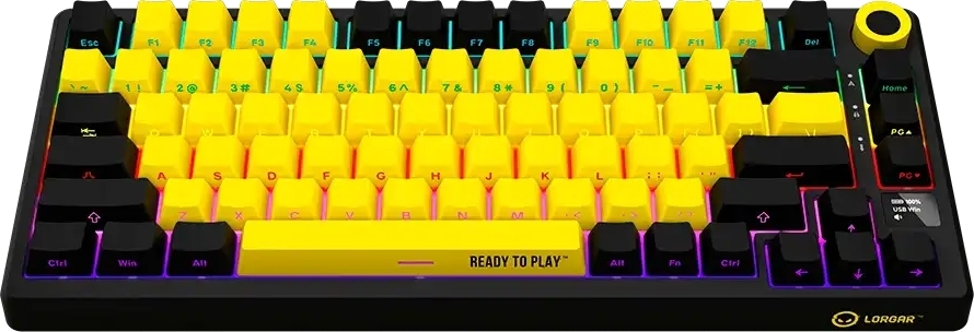 Игровая клавиатура Lorgar KBP7075W Wireless Gaming Mechanical Pro Black-Yellow (LRG-KBP7075W-YL-US) фото6