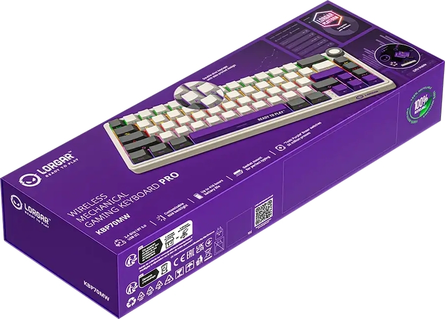 Игровая клавиатура Lorgar KBP70MW Wireless Mechanical Pro Beige (LRG-KBP70MW-RT-US) фото11