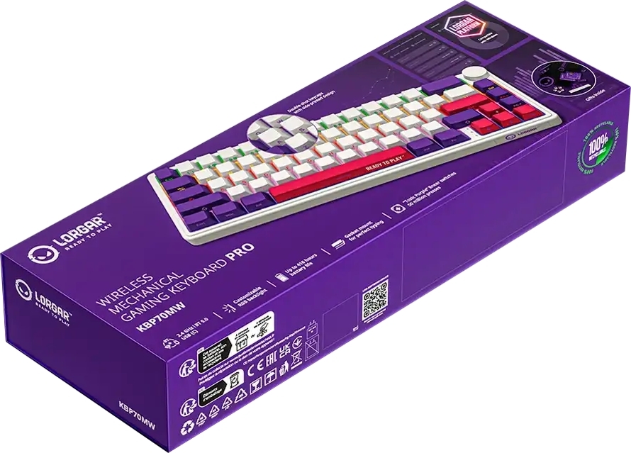 Игровая клавиатура Lorgar KBP70MW Wireless Mechanical Pro White (LRG-KBP70MW-WH-US) фото11