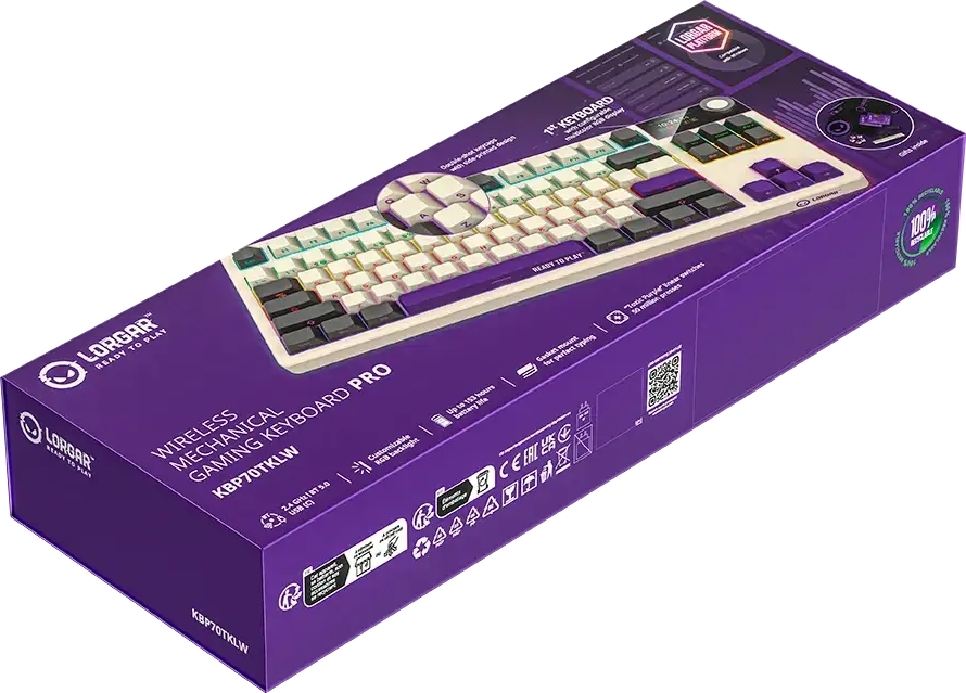 Игровая клавиатура Lorgar KBP70TKLW Wireless TKL Mechanical Pro Beige (LRG-KBP70TKLW-RT-US) фото10