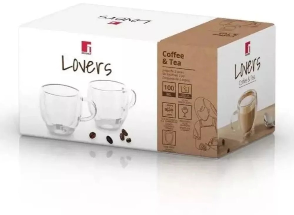 Набор стеклянных чашек Bergner Coffee & tea lovers, 100 мл, 2 шт (BG-20114-MM) фото3