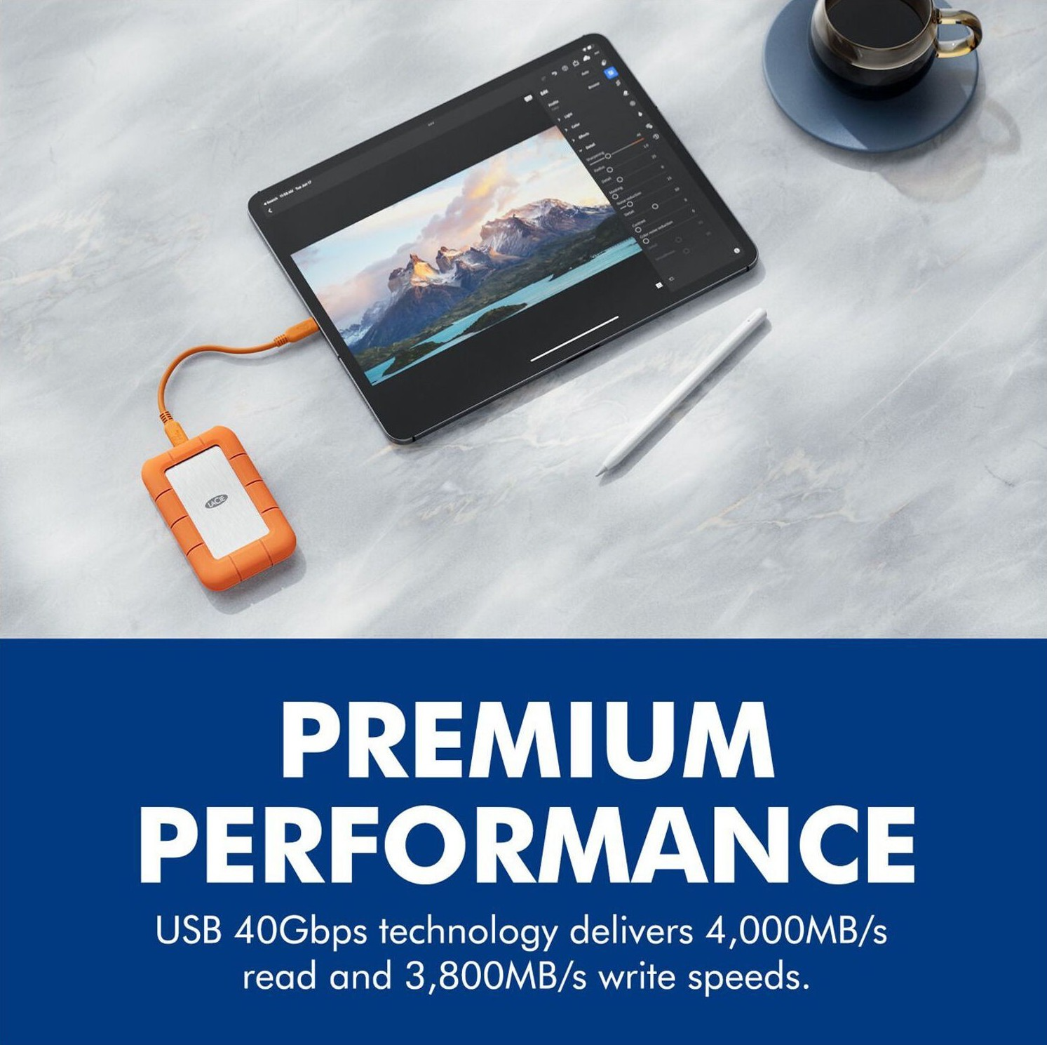 SSD накопитель LaCie 2.5" External SSD4 1TB USB4 40Gbps (STND1000400) фото5