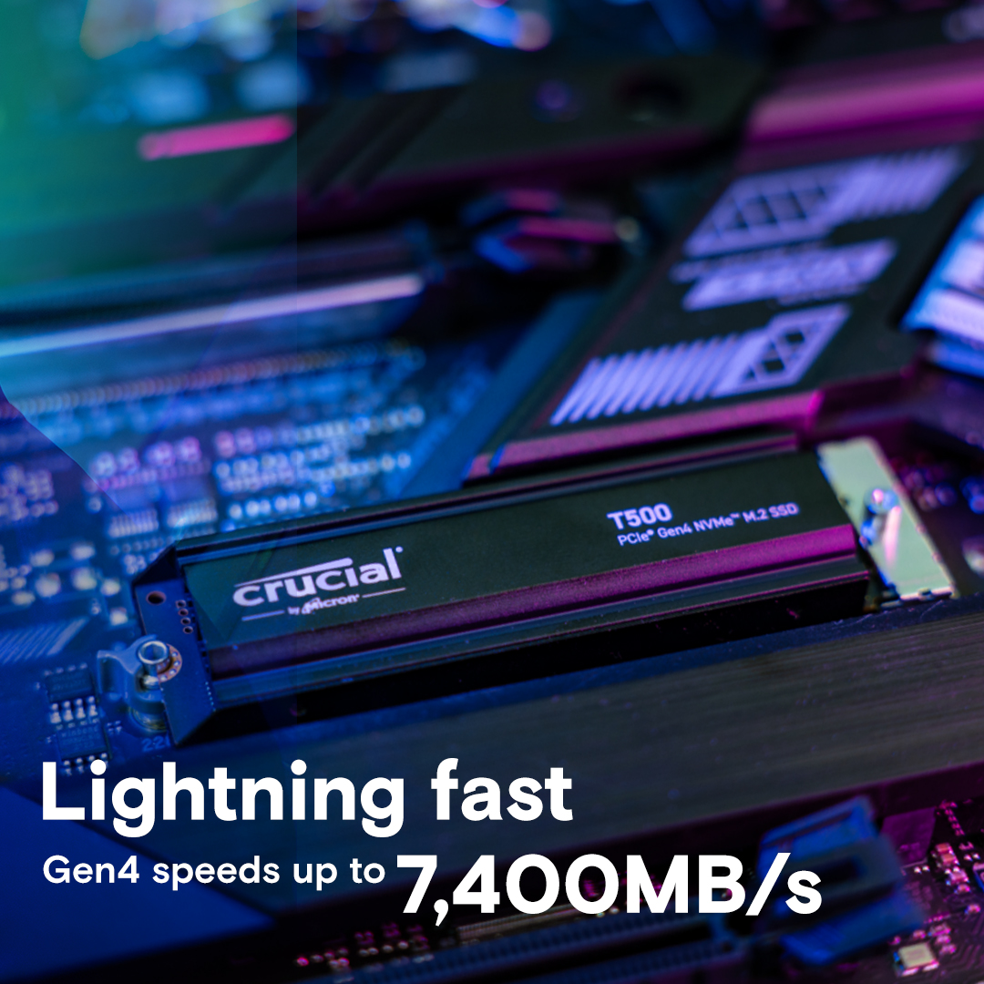 SSD накопитель Crucial T500 4TB M.2 2280 NVMe PCIe Gen4 с