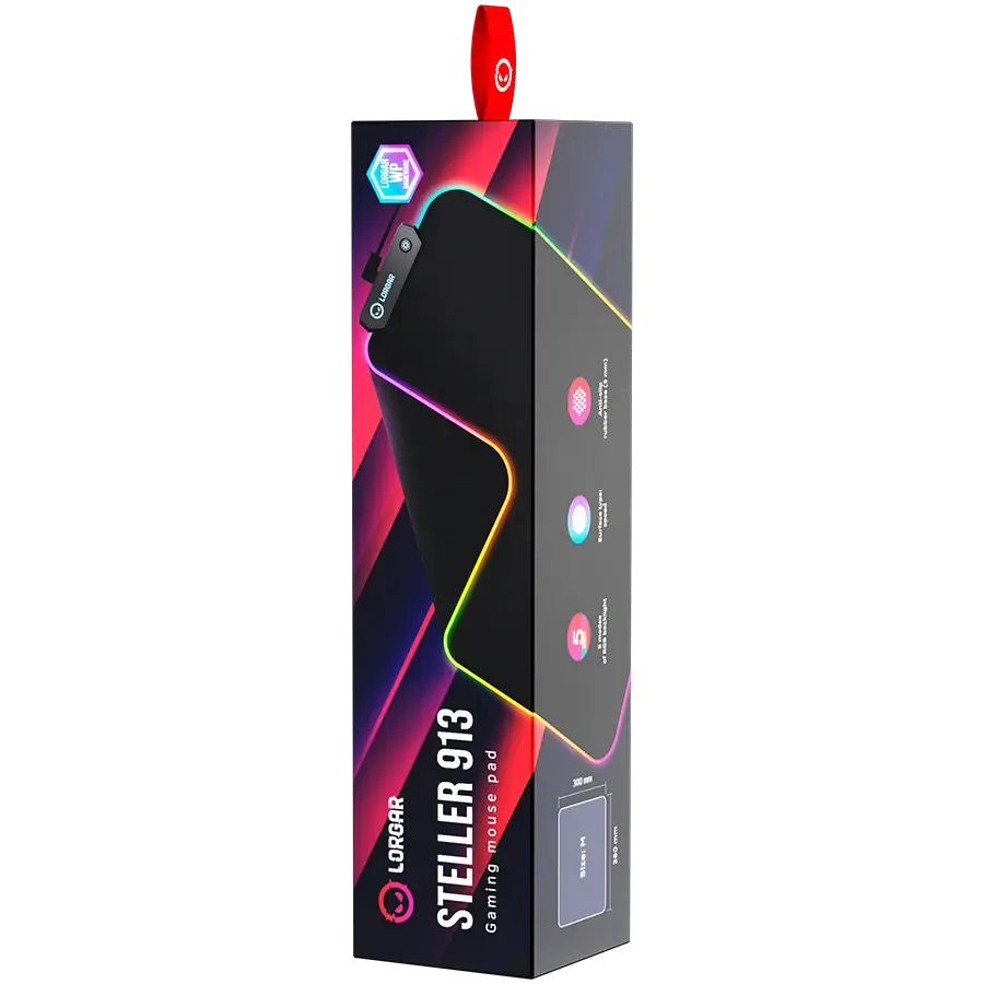 Игровая поверхность Lorgar Steller 913 RGB USB Gaming Black (LRG-GMP913) фото6