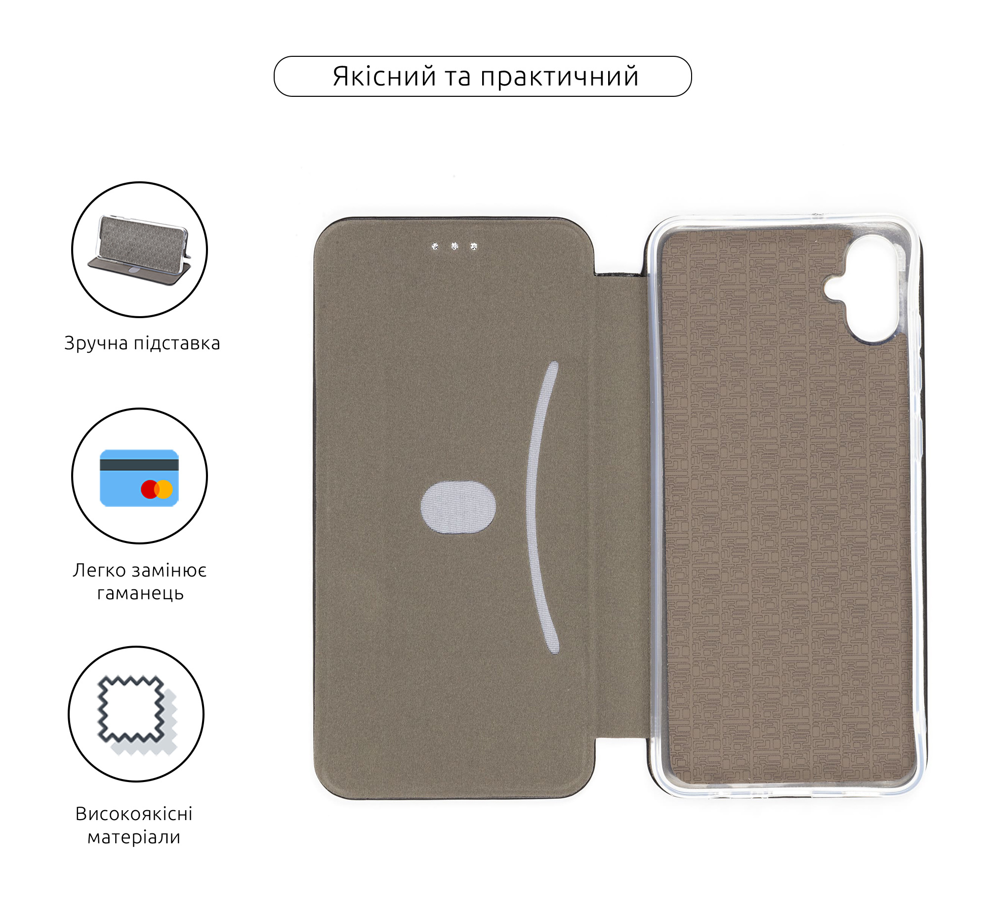 Чехол-книжка ArmorStandart G-Case для Samsung A05 (A055) Black (ARM71800) фото3