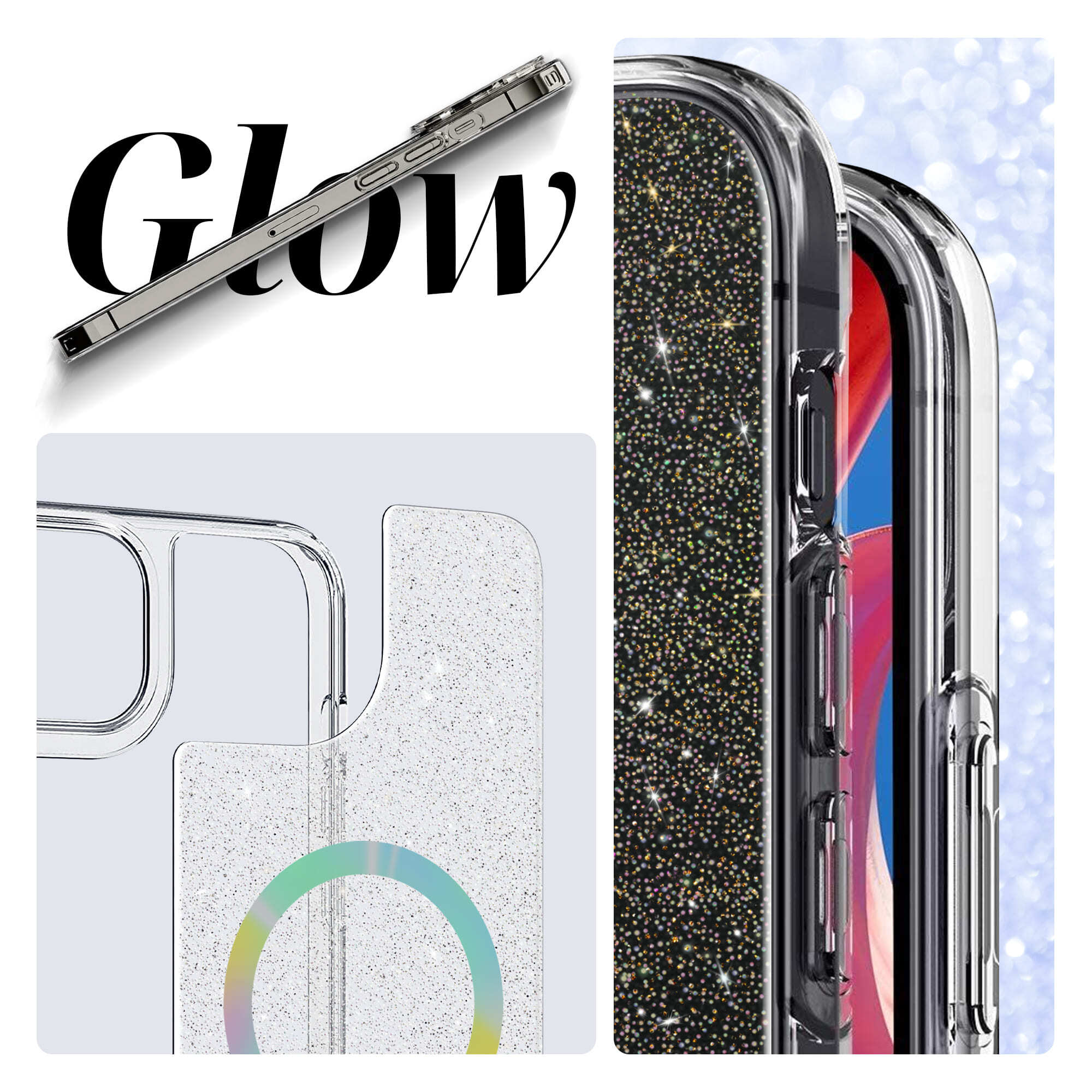 Чехол ArmorStandart Glow Magsafe для Apple iPhone 15 Pro Max Transparent (ARM69901) фото