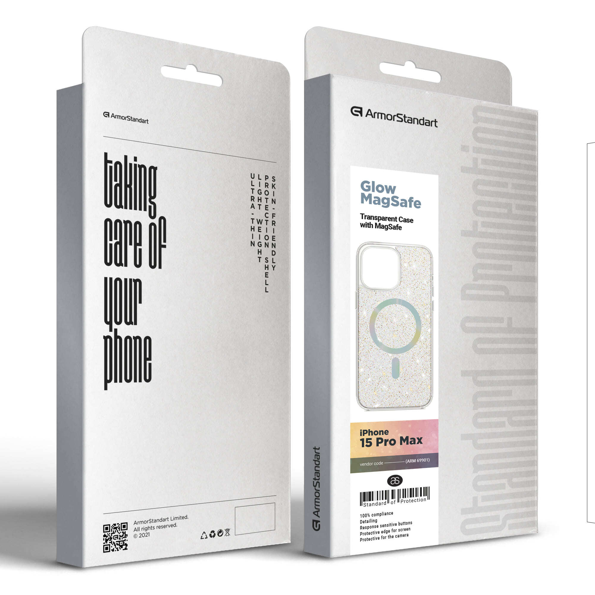 Чехол ArmorStandart Glow Magsafe для Apple iPhone 15 Pro Max Transparent (ARM69901) фото