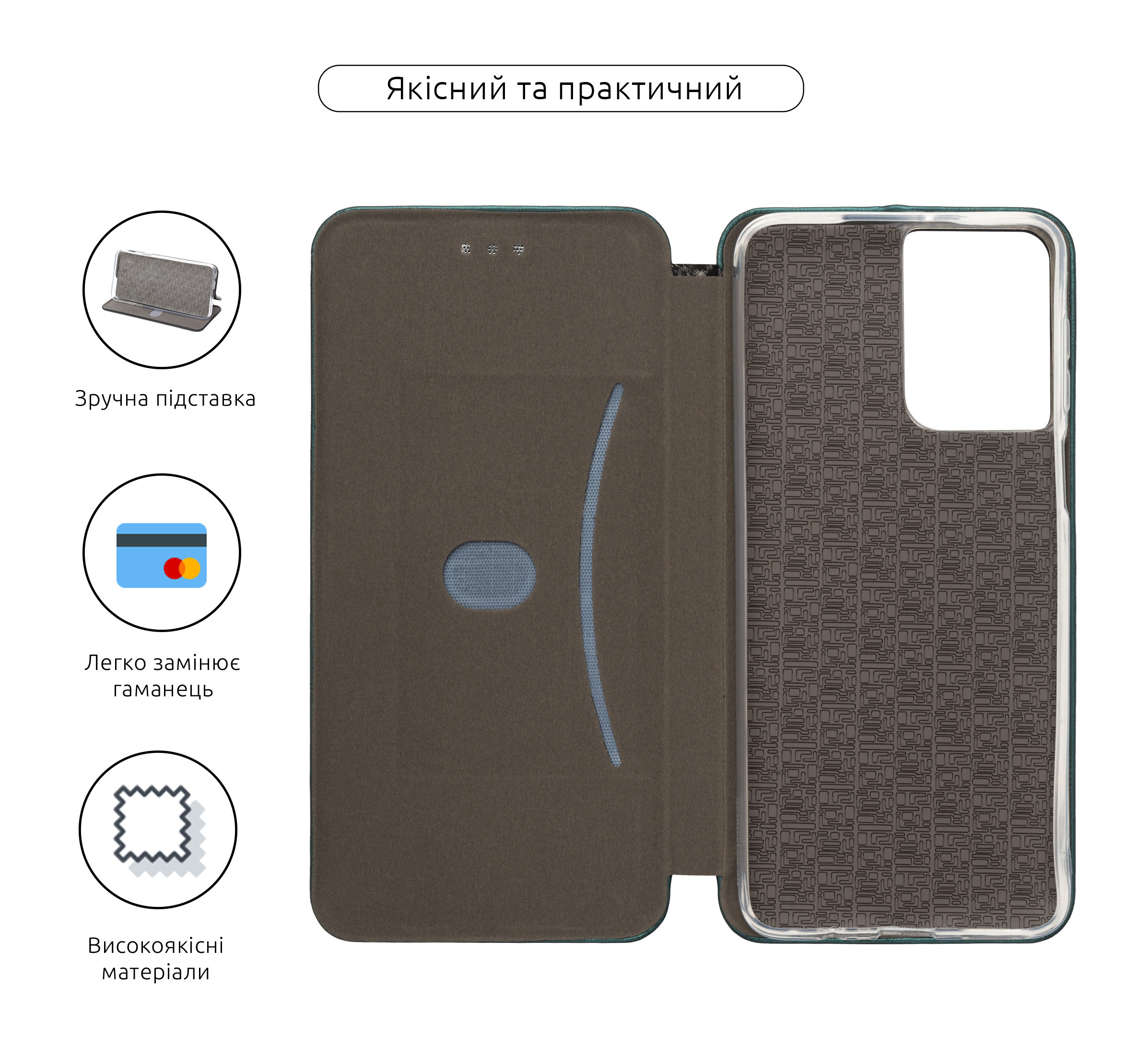 Чехол-книжка ArmorStandart G-Case для Motorola G55 5G Green (ARM81221) фото3