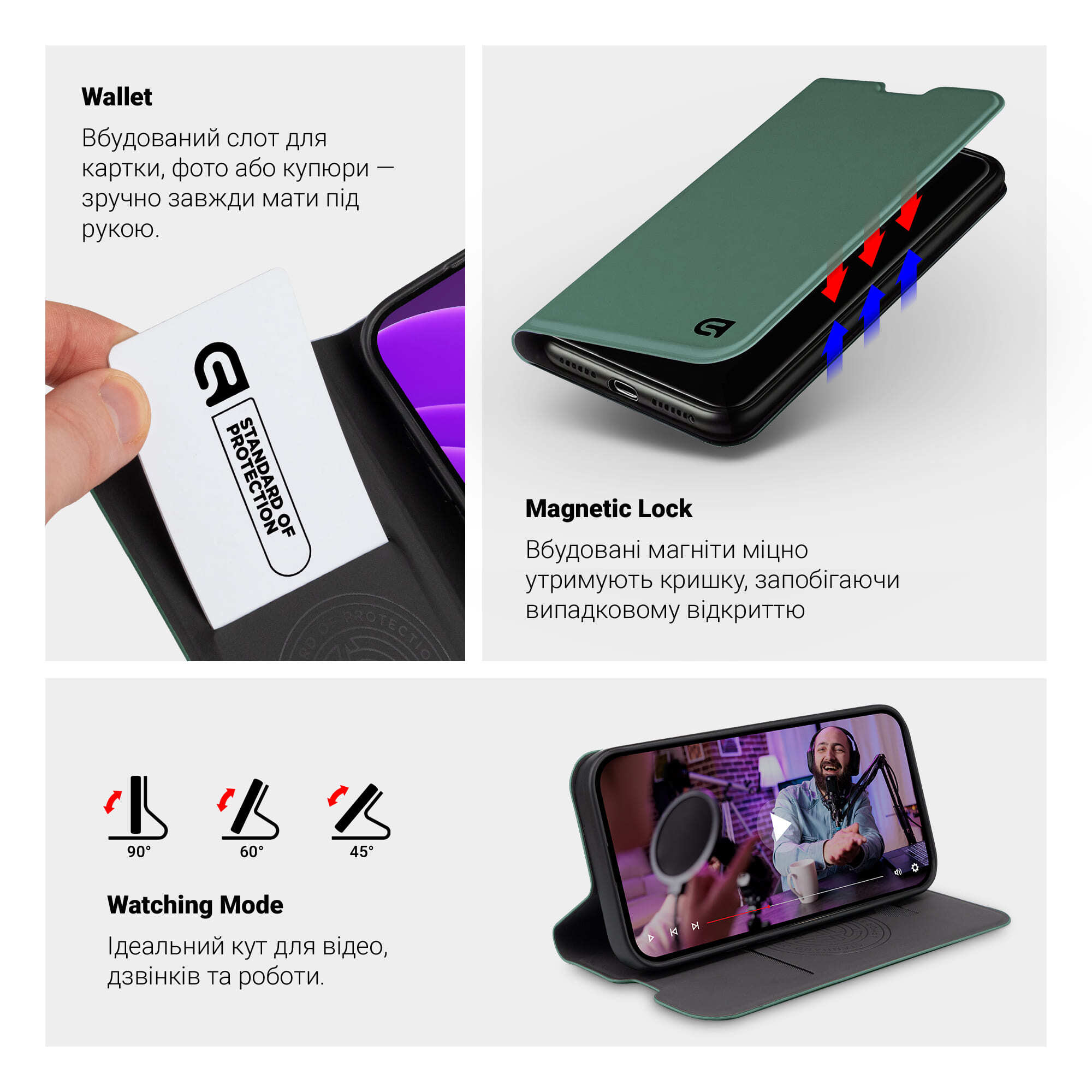 Чехол-книжка ArmorStandart OneFold Case для Motorola Edge 50 5G Green (ARM81710) фото4
