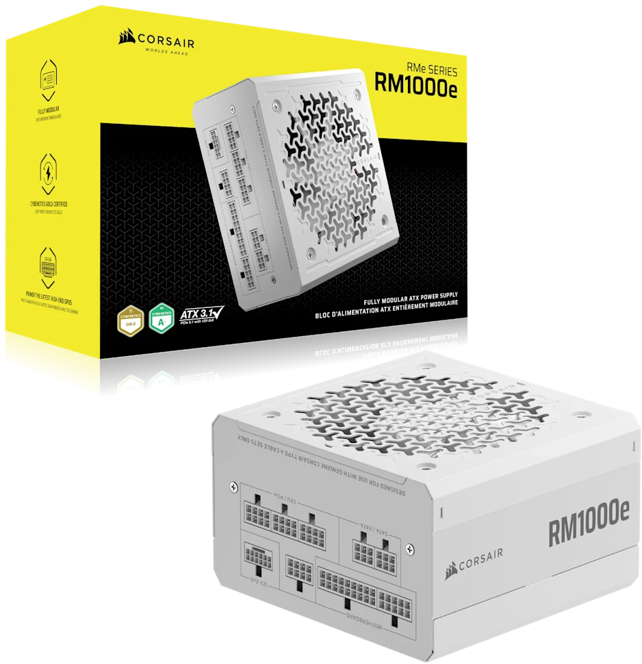 Блок живлення Corsair RM1000e 1000W Gold White (CP-9020294-EU) фото5