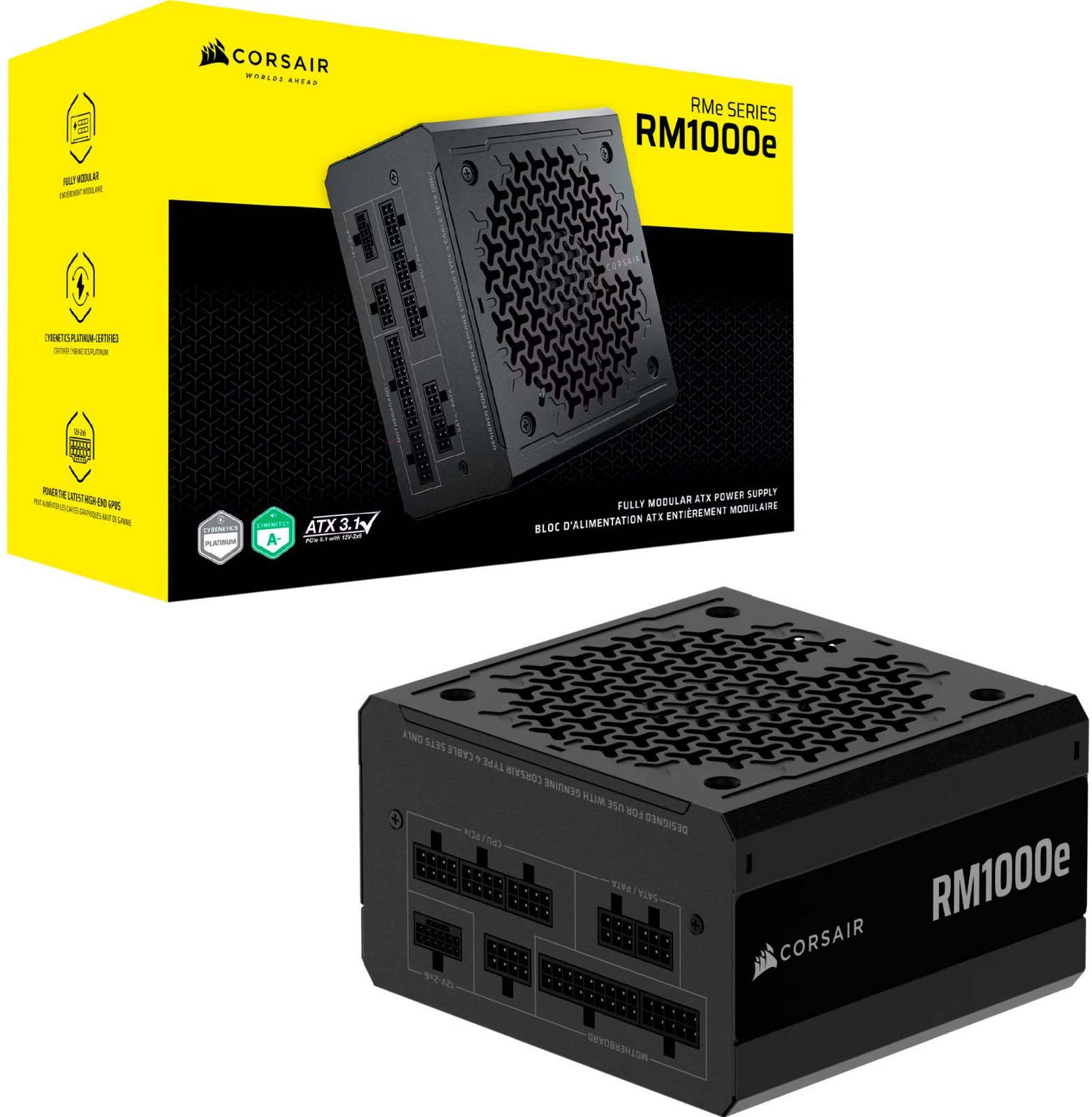 Блок питания Corsair RM1000e 1000W Gold ATX 3.1 (CP-9020297-EU) фото