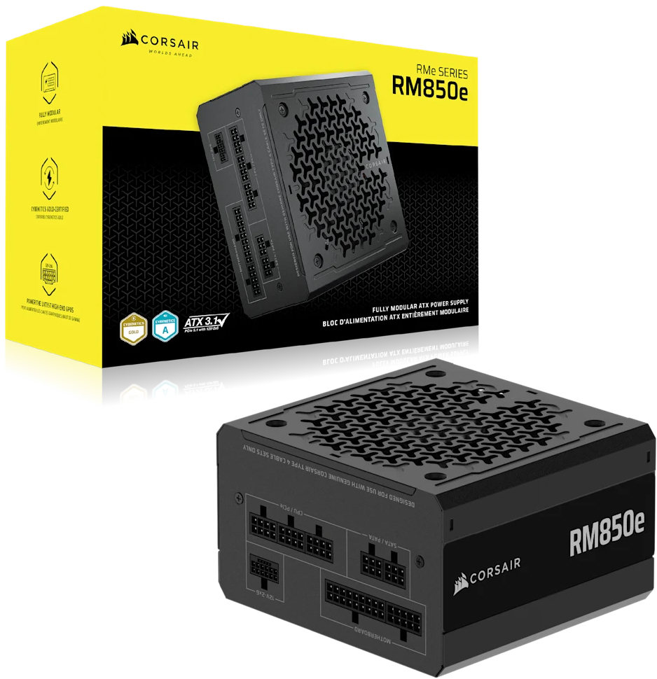 Блок питания Corsair RM850e 850W Gold Black (CP-9020296-EU) фото
