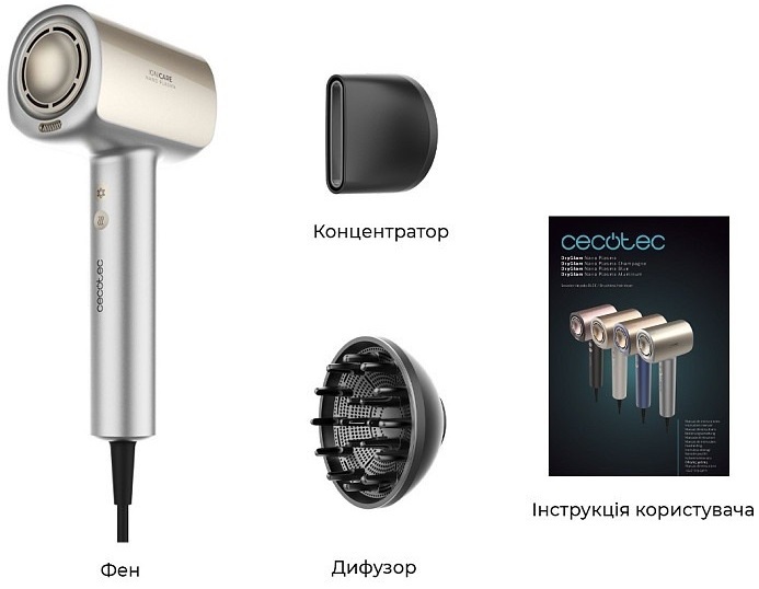 Фен Cecotec DryGlam Nano Plasma Aluminum (A01_EU01_101440) фото2