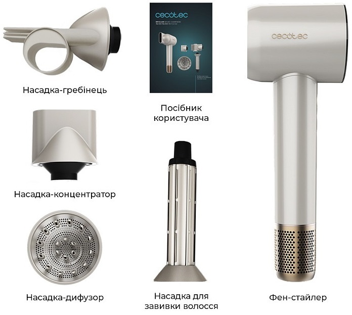Фен-стайлер Cecotec DryGlam Waves Champagne 4in1 (A01_EU01_103715) фото2