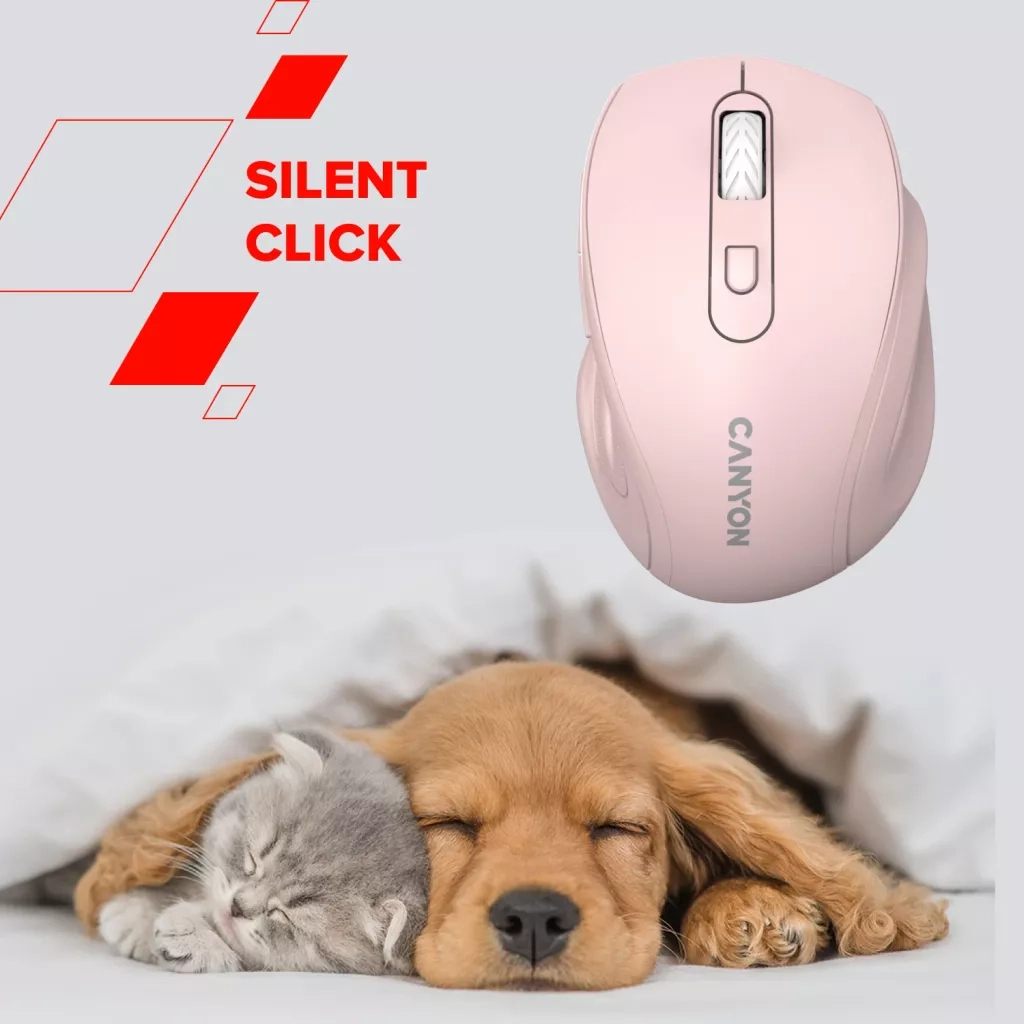 Мышь Canyon OnClick 20 Ergonomic Silent Wireless Pink (CNE-CMSW20P) фото8