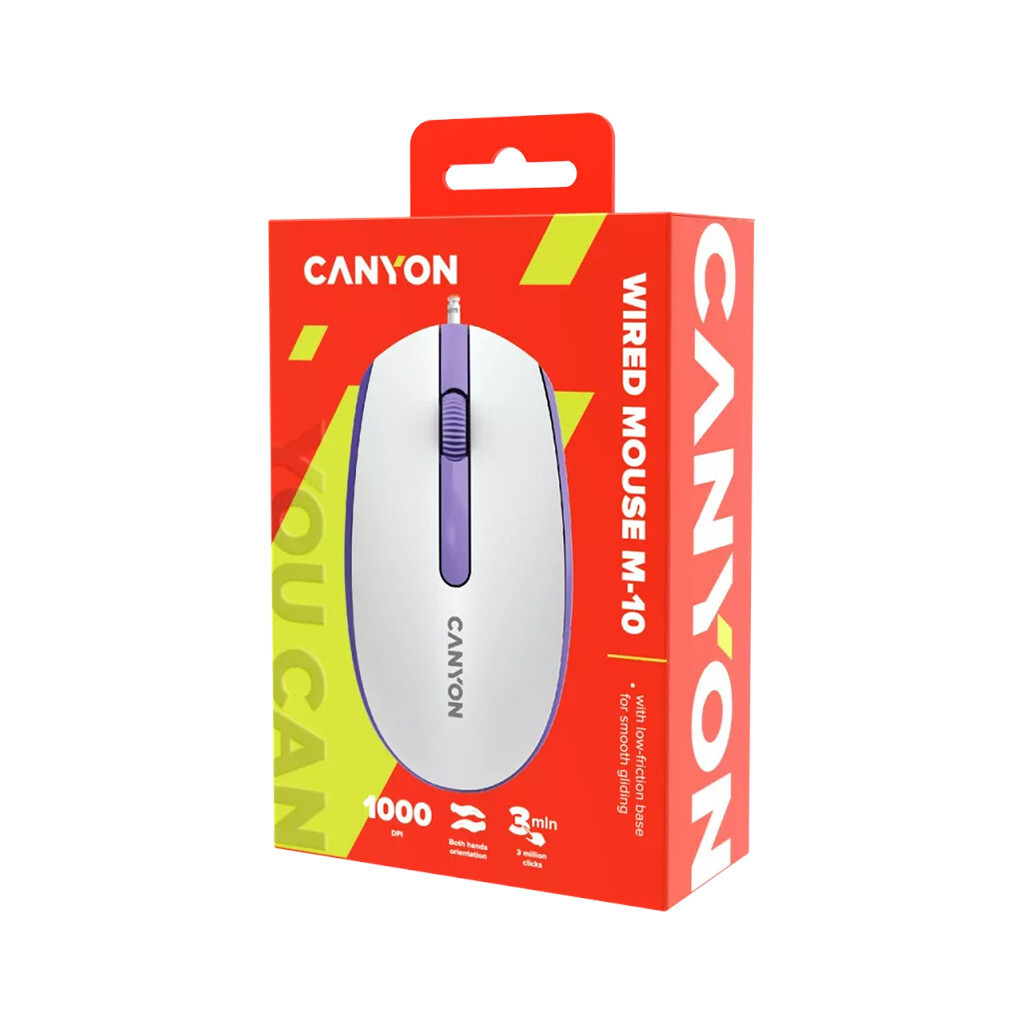 Мышь Canyon M-10 Wired White Lavender (CNE-CMS10WL) фото6