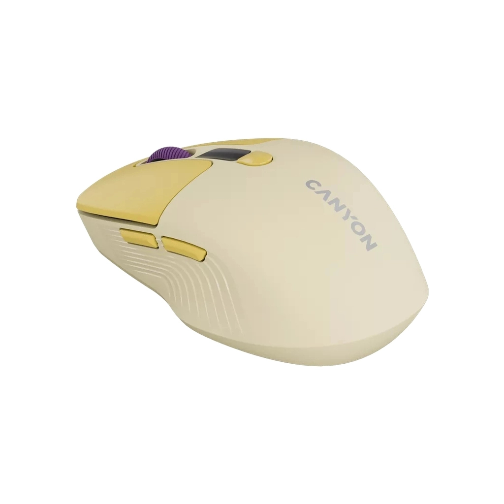 Мышь Canyon MW-26 LCD Silent Dual Mode Wireless Yellow (CNS-CMSW26Y) фото4