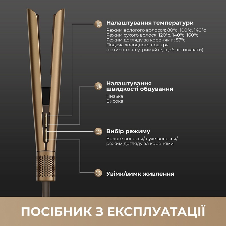 Фен-выпрямитель Dreame Aero Straight Gold (AMA10A) фото3