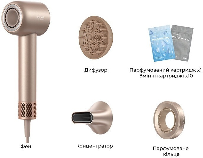 Фен Dreame Hair Glory Mix High-speed Hair Dryer-Gold (AHD18-GOLD) фото2