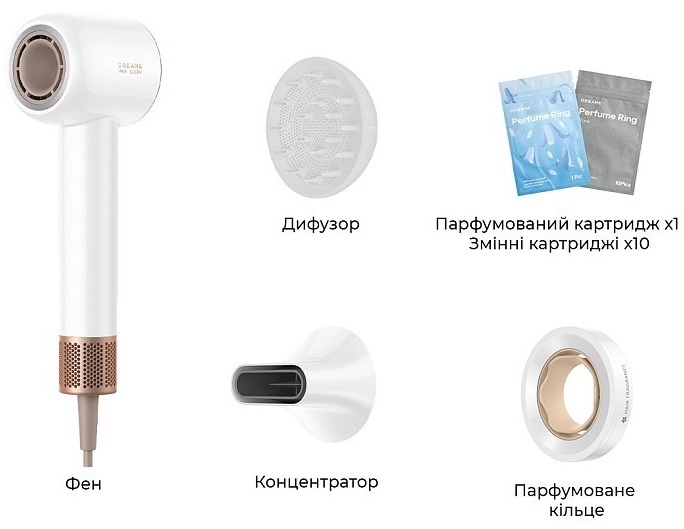 Фен Dreame Hair Glory Mix High-speed Hair Dryer-White (AHD18-WH) фото2