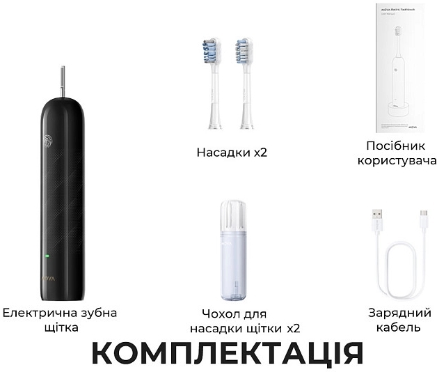 Електрична зубна щітка Mova Fresh Black (ATB13A-BK) фото2