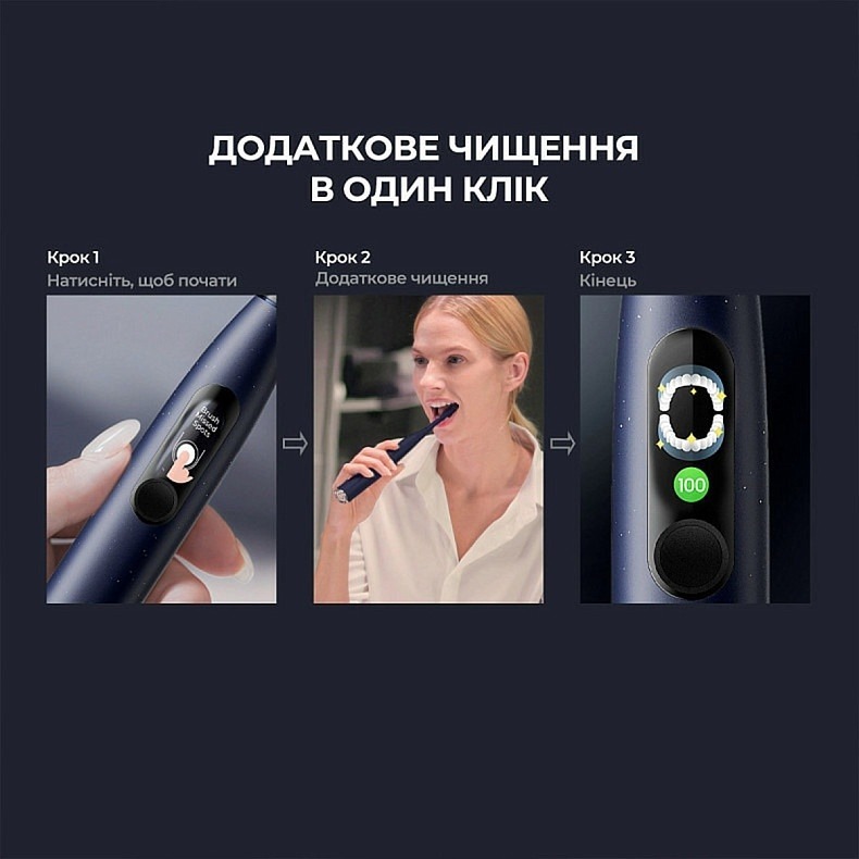 Електрична зубна щітка Oclean X Plus Pro Digital Blue (6970810556186) фото3