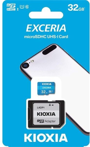 Карта памяти Kioxia MicroSDHC 32GB UHS-I Class 10 Exceria R100MB/s + SD-адаптер (LMEX1L032GG2) фото