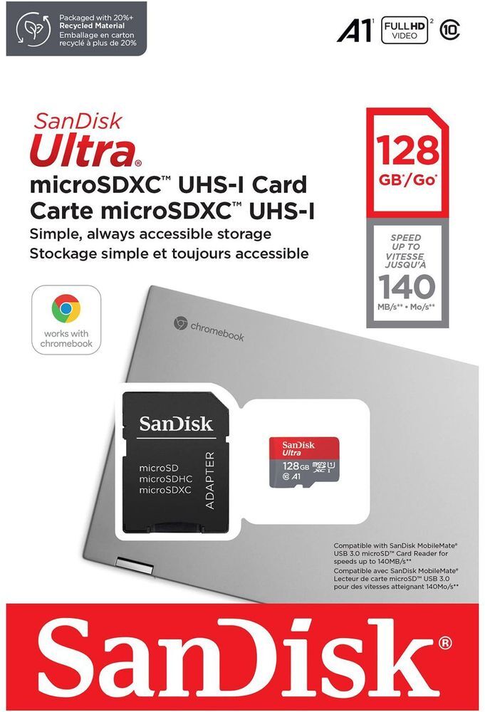 Карта пам'яті SanDisk Ultra 128GB UHS-I Class 10 A1 + SD адаптер (SDSQUAB-128G-GN6MA) фото4