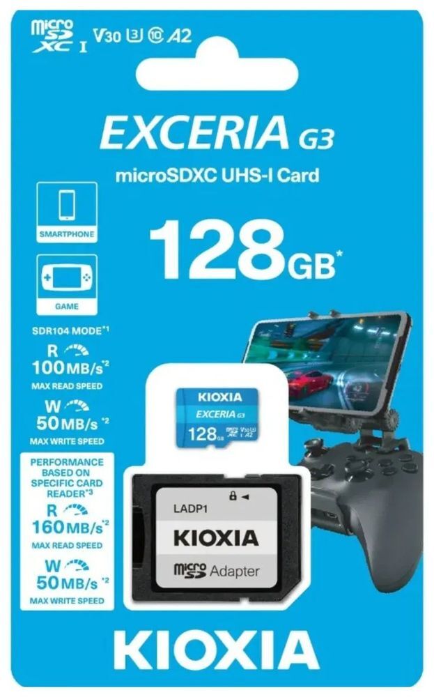 Карта пам'яті Kioxia MicroSDXC 128GB UHS-I Class 10 Exceria G3 + SD-адаптер (LMEX3L128GG2) фото2