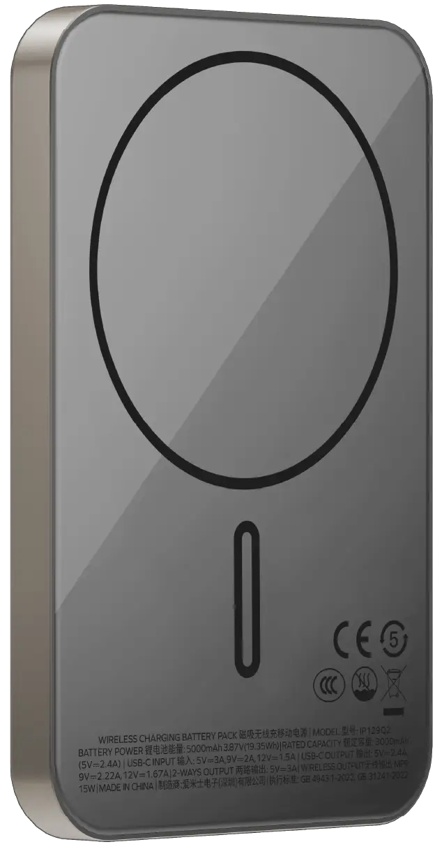Портативний зарядний пристрій MOMAX WRL 5000mAh TITANIUM (IP129Q2L) фото2
