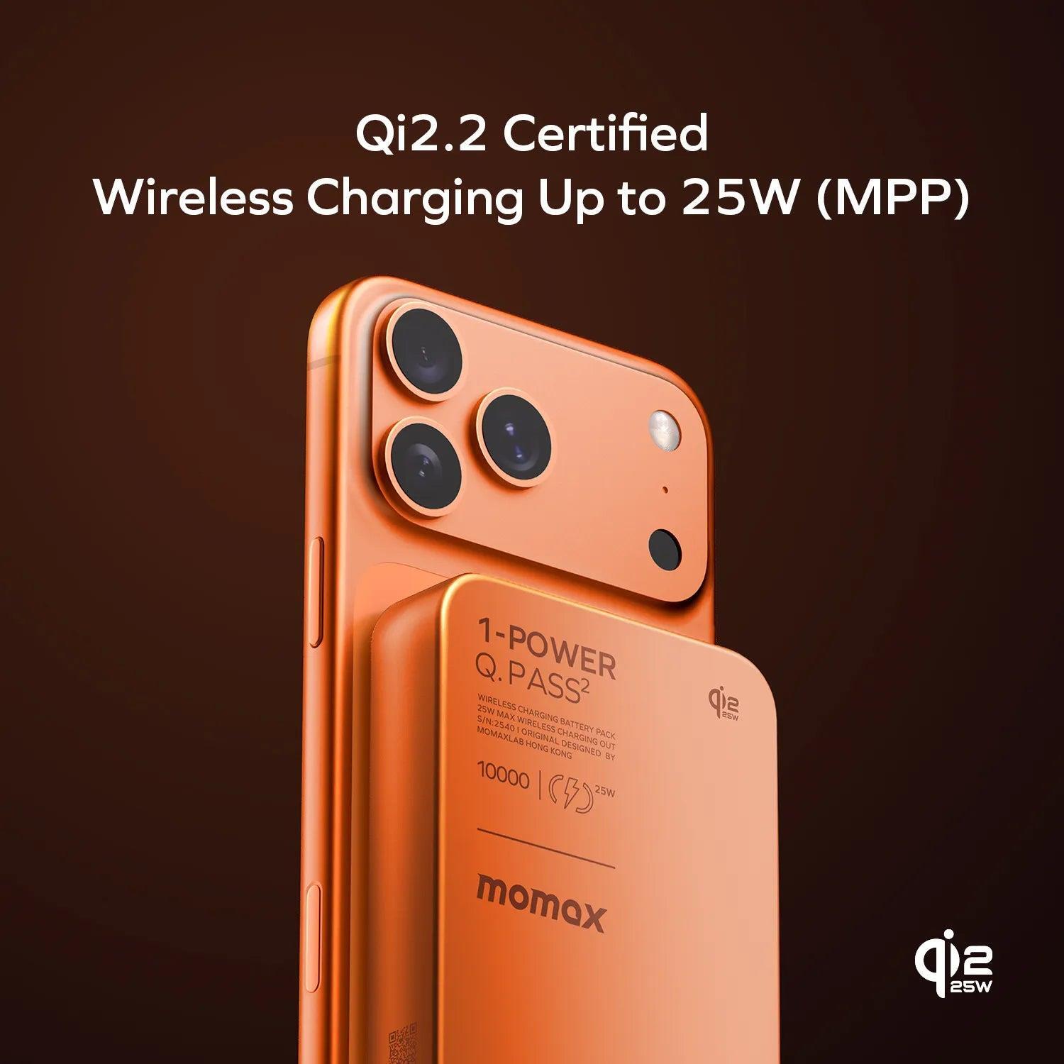 Портативний зарядний пристрій MOMAX WRL 10000mAh SOLAR ORANGE (IP168Q22M) фото2