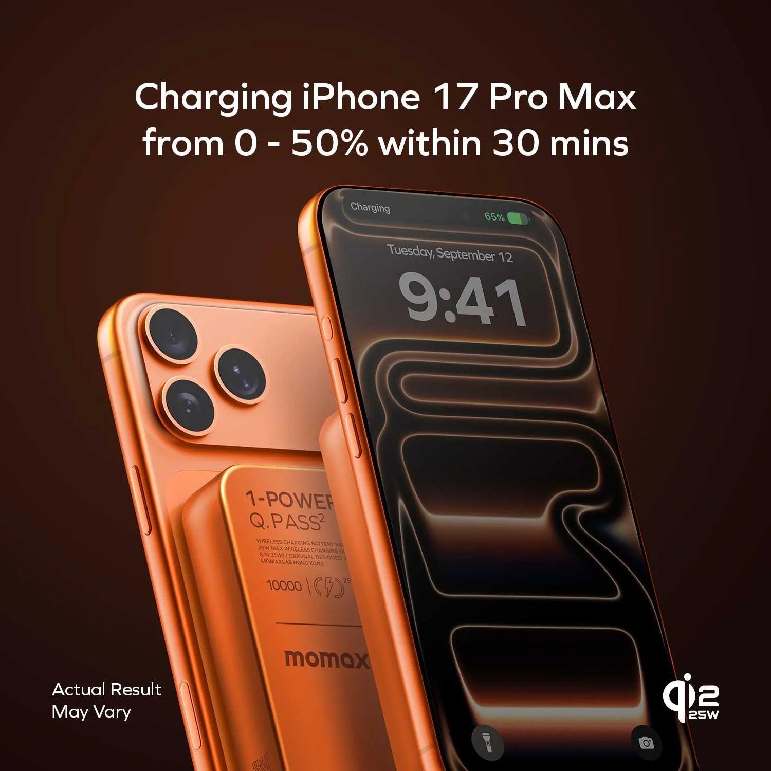 Портативний зарядний пристрій MOMAX WRL 10000mAh SOLAR ORANGE (IP168Q22M) фото3