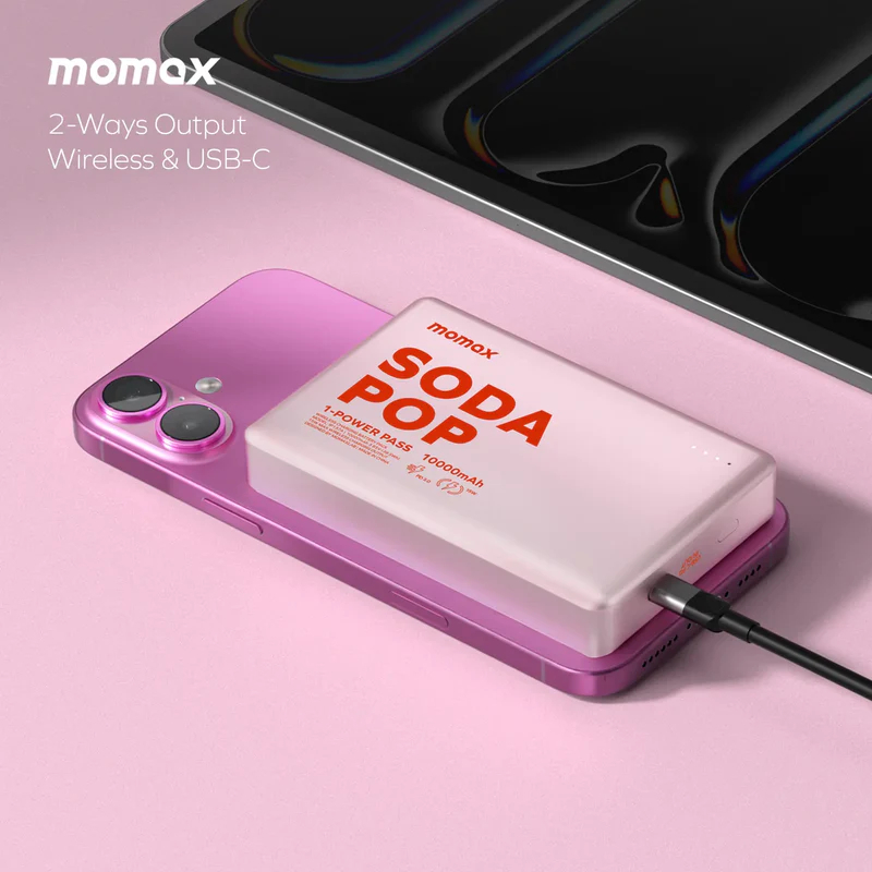 Портативний зарядний пристрій MOMAX WRL 10000mAh PINK (IP137AP2) фото2