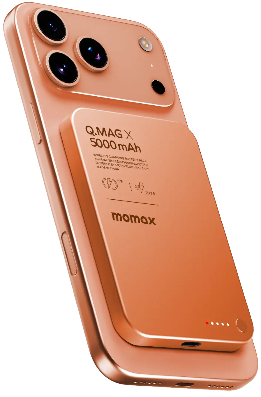 Портативное зарядное устройство MOMAX WRL 5000mAh Q.MAG X ORANGE (IP116AM) фото3