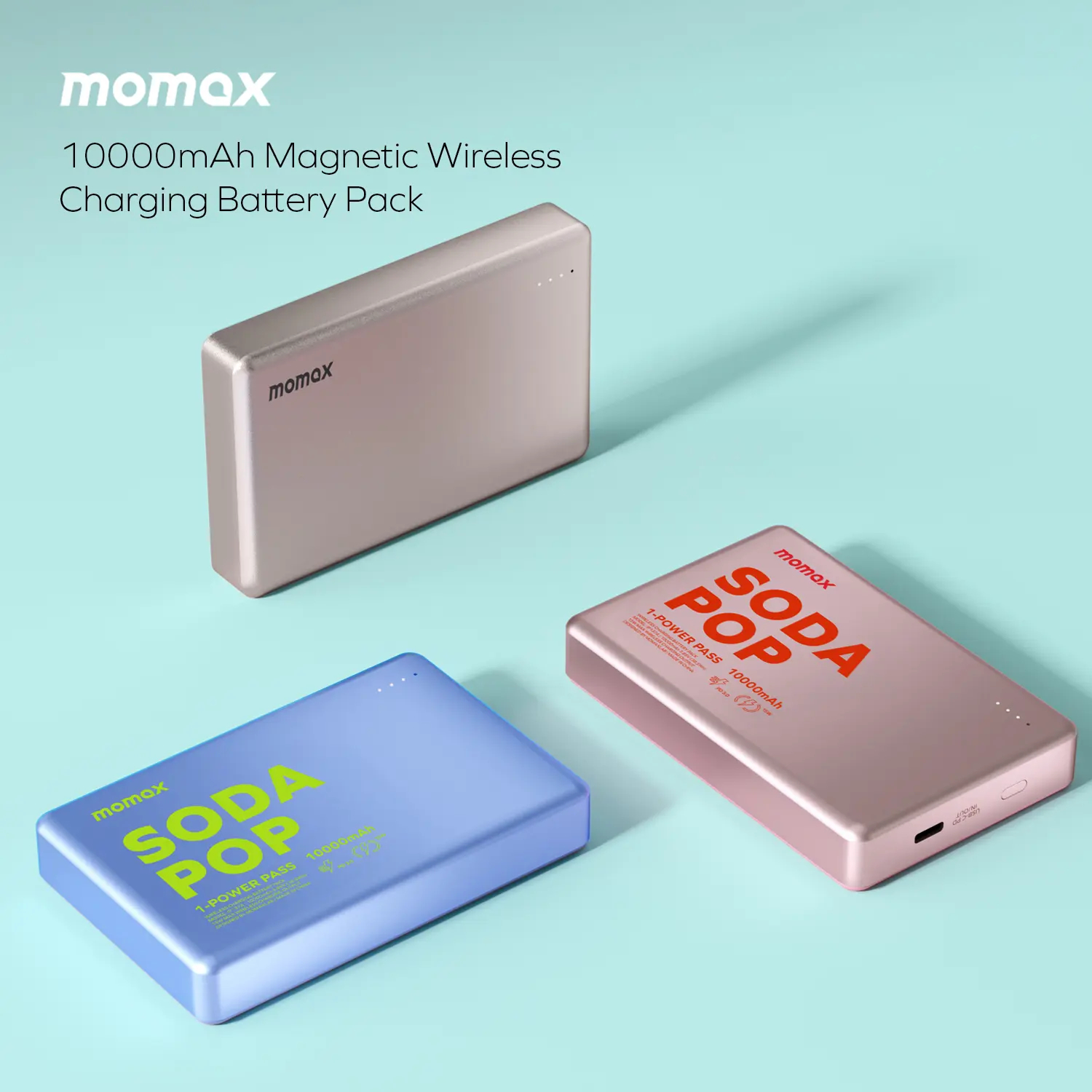 Портативний зарядний пристрій MOMAX WRL 10000mAh BLUE (IP137AB) фото3
