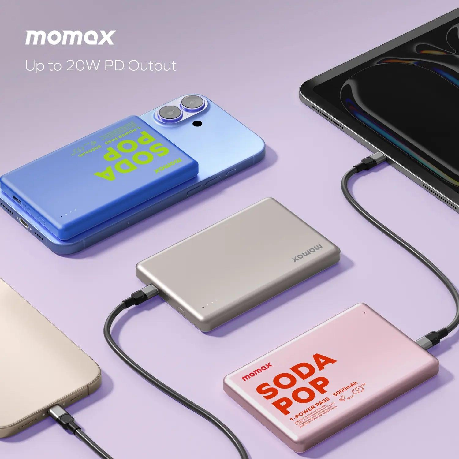 Портативний зарядний пристрій MOMAX WRL 5000mAh PINK (IP135AP2) фото3