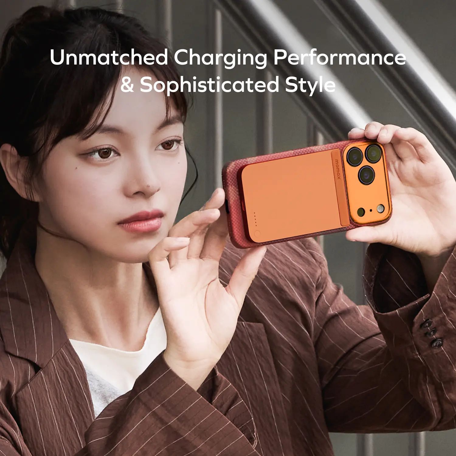 Портативний зарядний пристрій MOMAX WRL 5000mAh SOLAR ORANGE (IP161Q2M) фото5