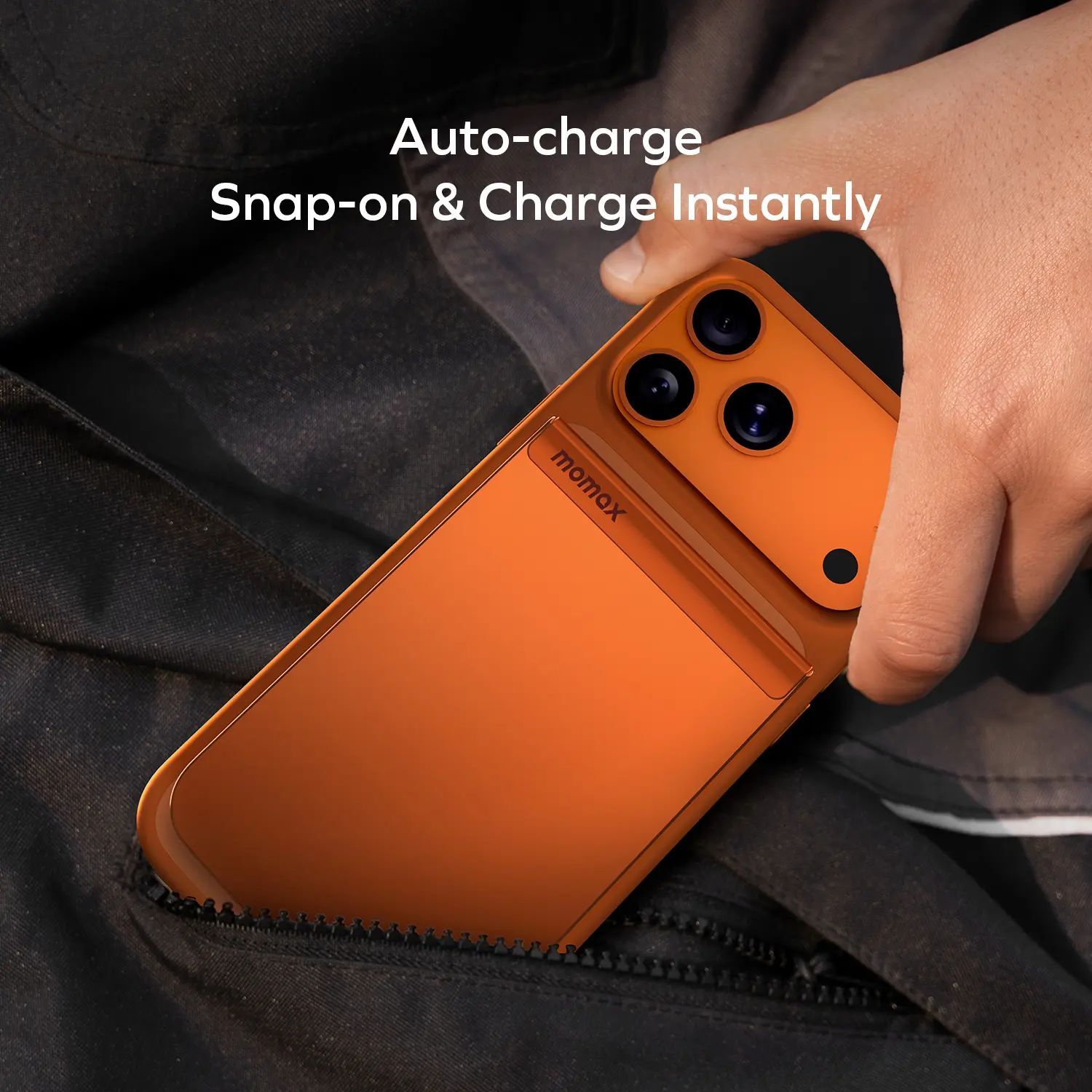 Портативний зарядний пристрій MOMAX WRL 5000mAh SOLAR ORANGE (IP161Q2M) фото7