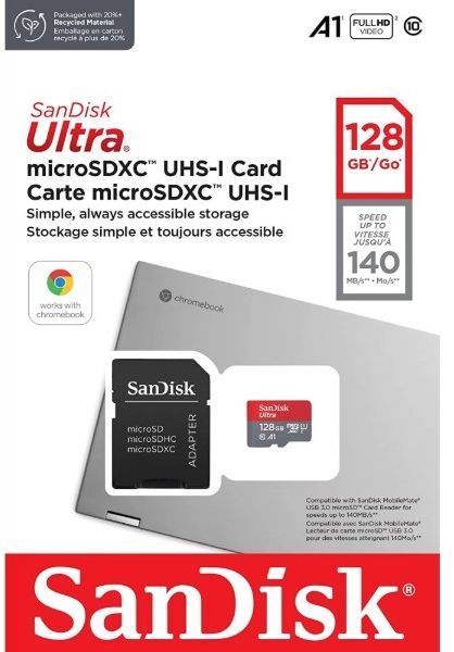 Карта пам'яті SanDisk Ultra 128GB UHS-I Class 10 A1 + SD адаптер (SDSQUAB-128G-GN6IA) фото5