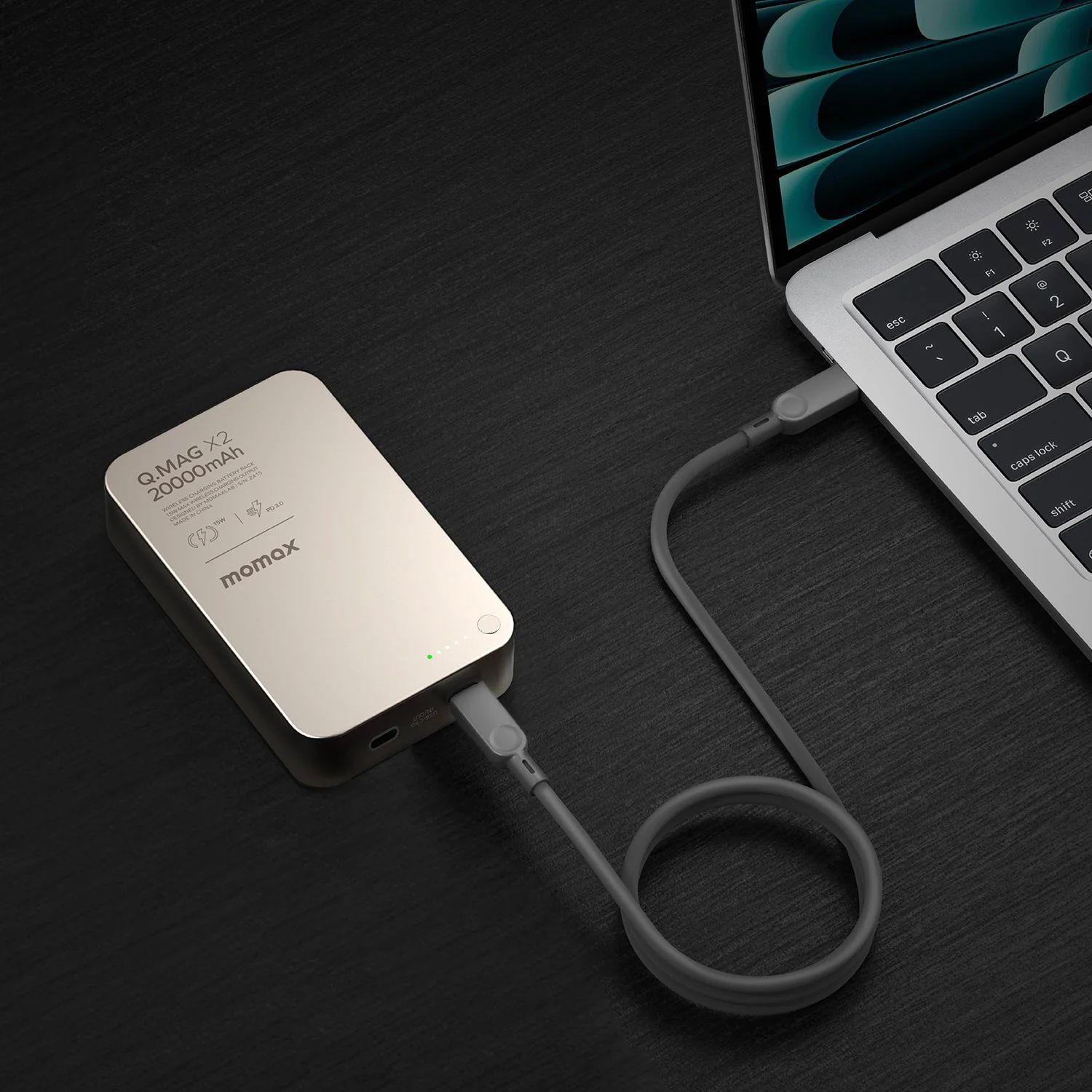 Портативний зарядний пристрій MOMAX WRL 20000mAh Q.MAG X2 TITANIUM (IP133E) фото6
