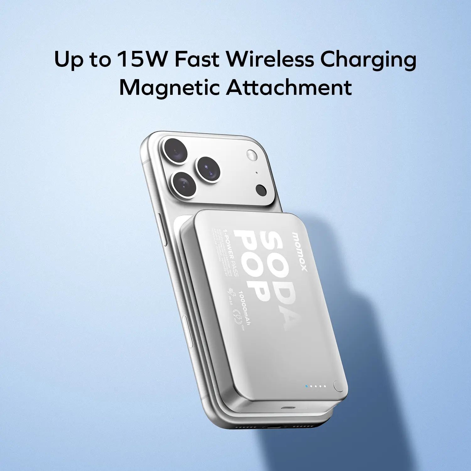 Портативний зарядний пристрій MOMAX WRL 10000mAh SILVER (IP166S) фото7