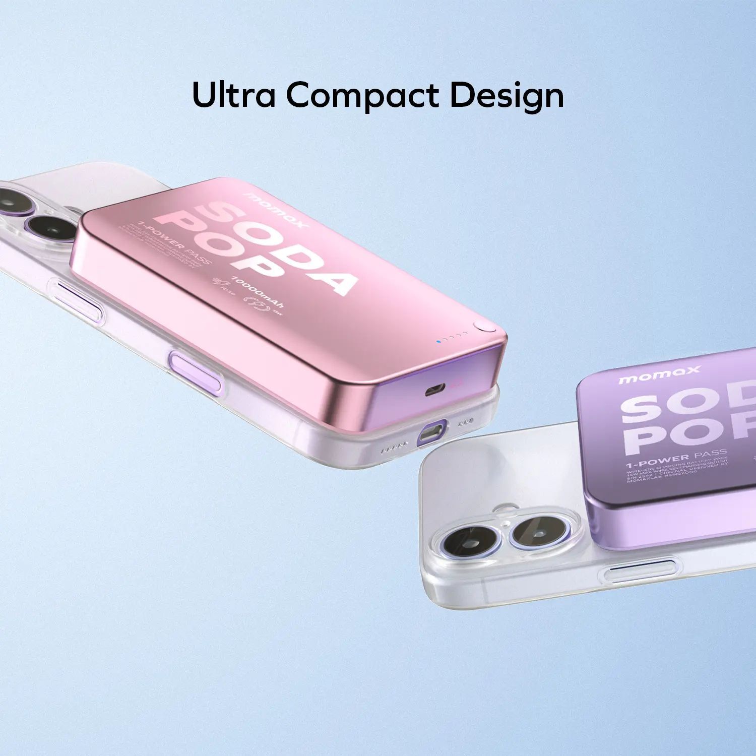 Портативний зарядний пристрій MOMAX WRL 10000mAh PINK (IP166P) фото3
