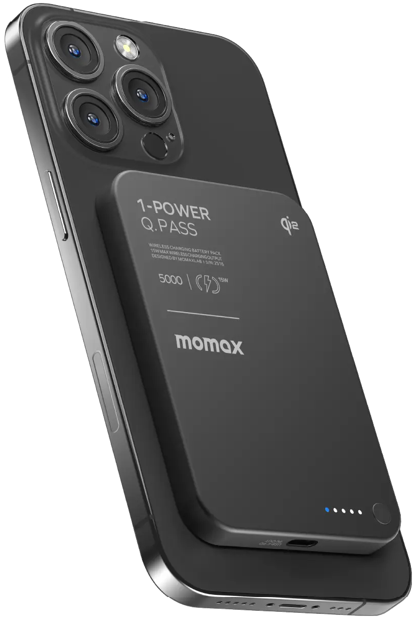 Портативний зарядний пристрій MOMAX WRL 5000mAh BLACK (IP129Q2D) фото