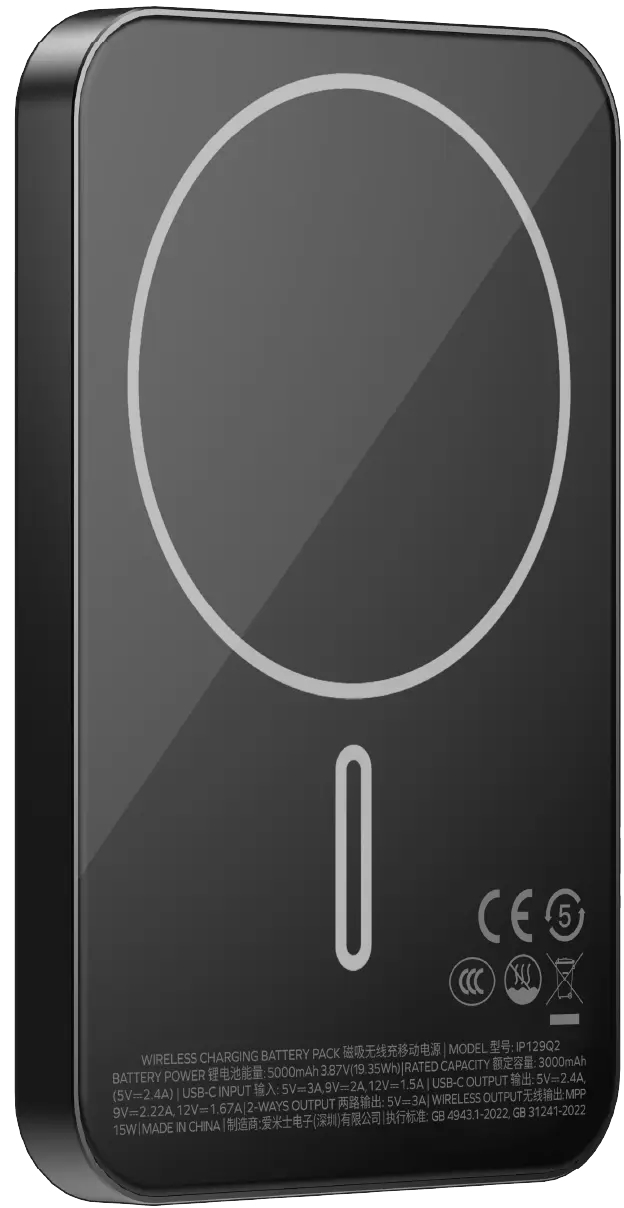 Портативний зарядний пристрій MOMAX WRL 5000mAh BLACK (IP129Q2D) фото