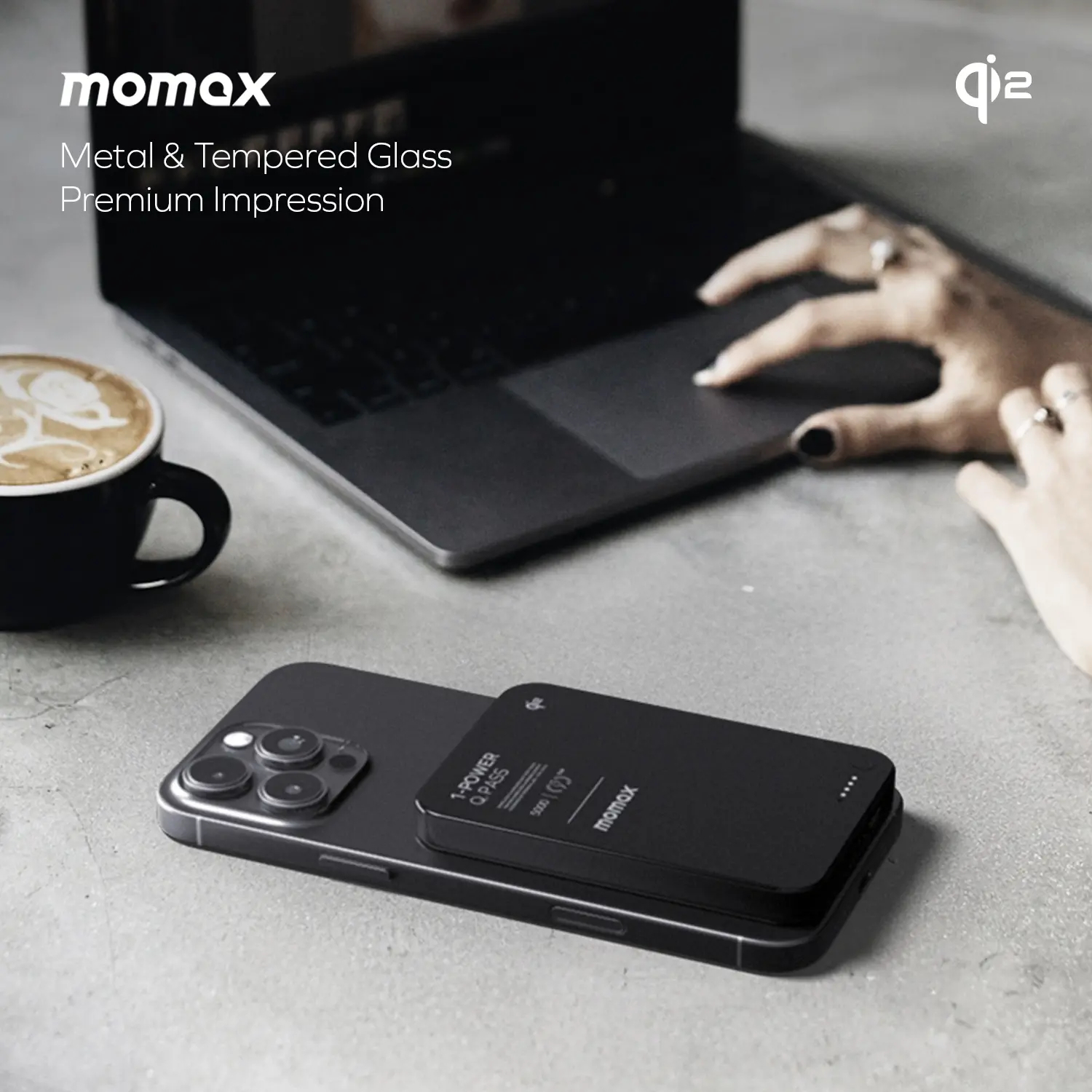 Портативний зарядний пристрій MOMAX WRL 5000mAh BLACK (IP129Q2D) фото