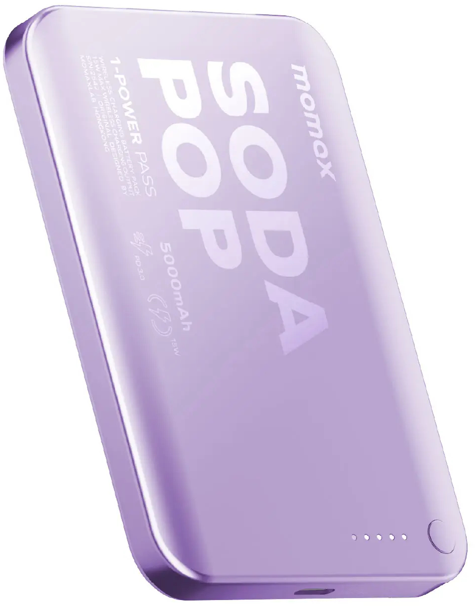 Портативний зарядний пристрій MOMAX WRL 5000mAh PURPLE (IP165U) фото3