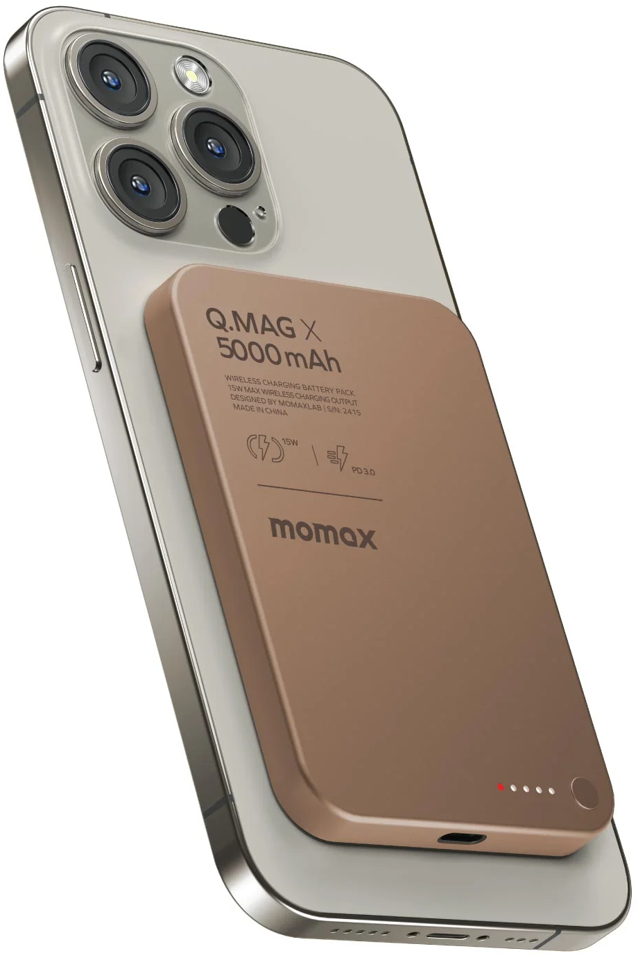 Портативний зарядний пристрій MOMAX WRL 5000mAh Q.MAG X TITAN (IP116AL2) фото2