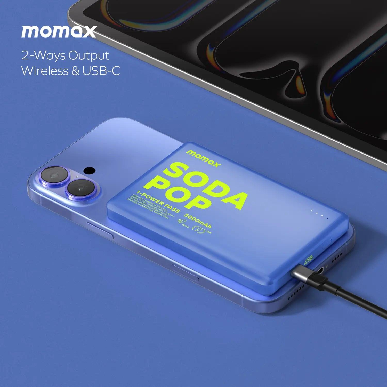 Портативний зарядний пристрій MOMAX WRL 5000mAh BLUE (IP135AB2) фото