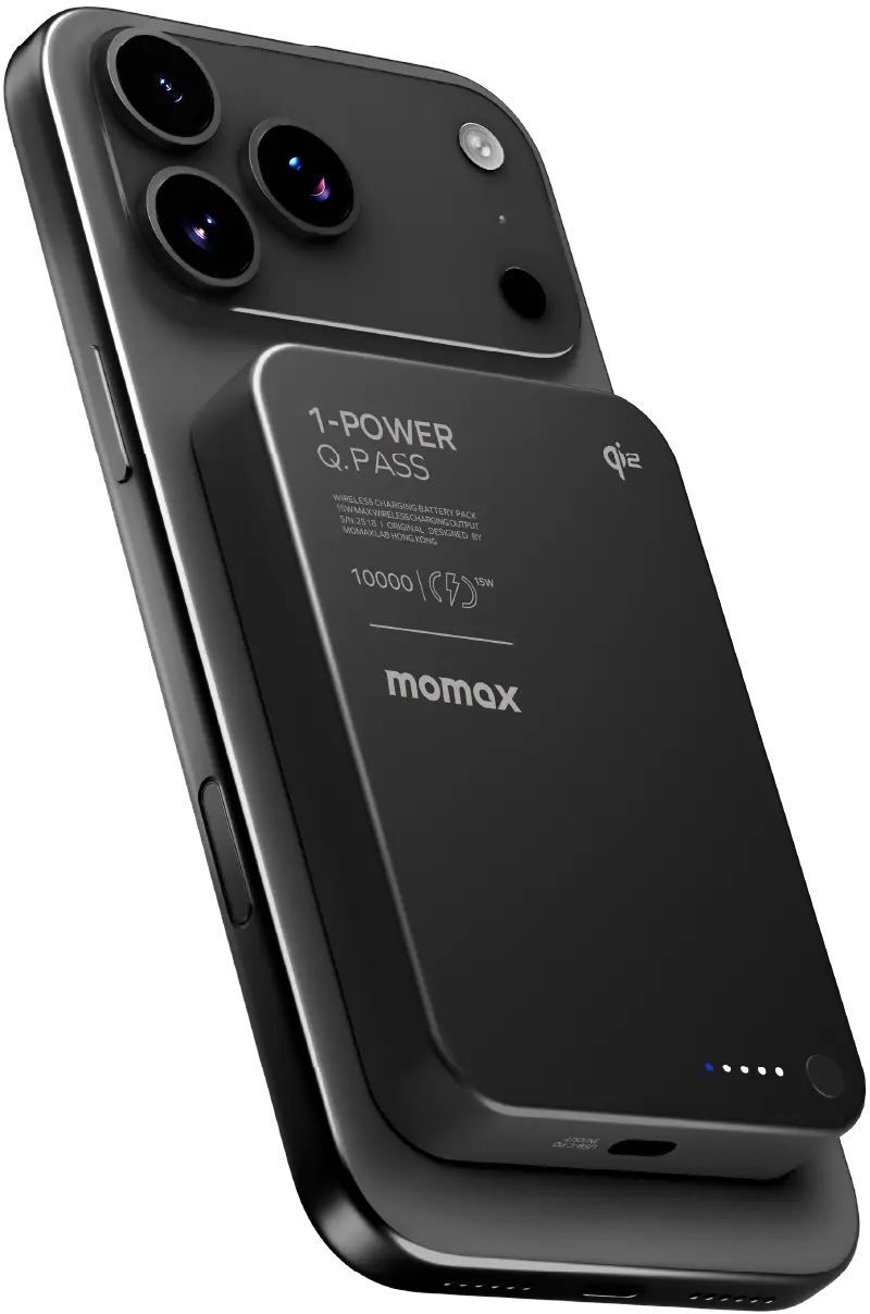 Портативное зарядное устройство MOMAX WRL 10000mAh BLACK (IP136Q2D) фото3