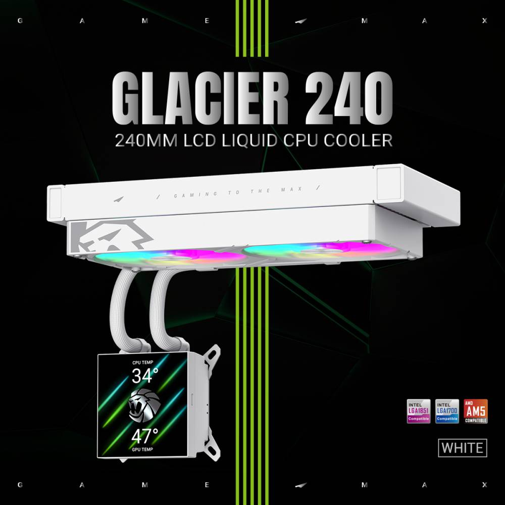 Система рідинного охолодження GameMax GLACIER 240 LCD WH фото11
